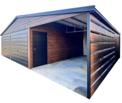 Garaż blaszany 6x6m + wiata 3x6m 2 x brama drzwi okno dach rynny SO175