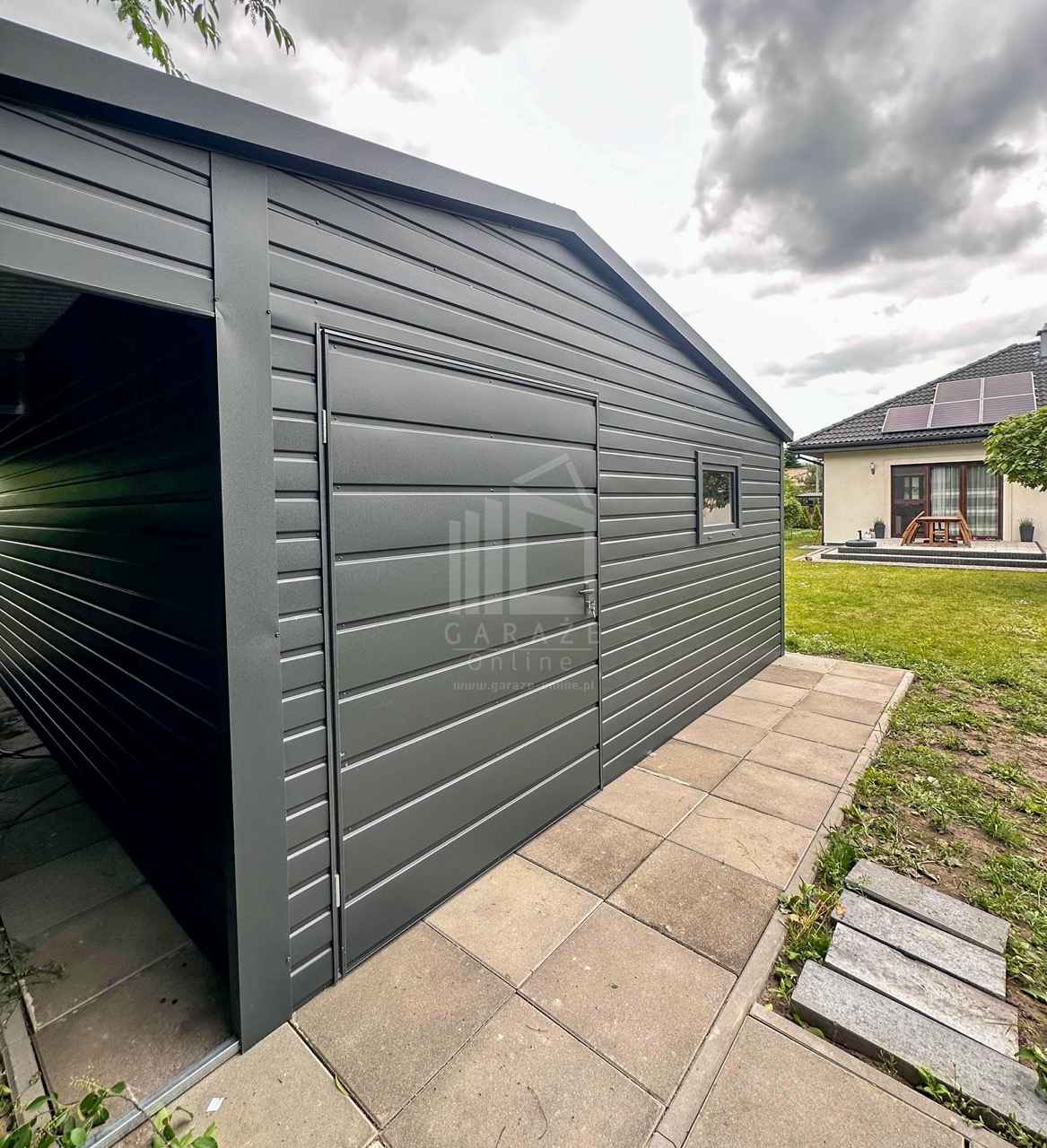 Schowek domek ogrodowy 4,5x5m + wiata 1,5m rynny blachodach ID1082 Giżycko - zdjęcie 3
