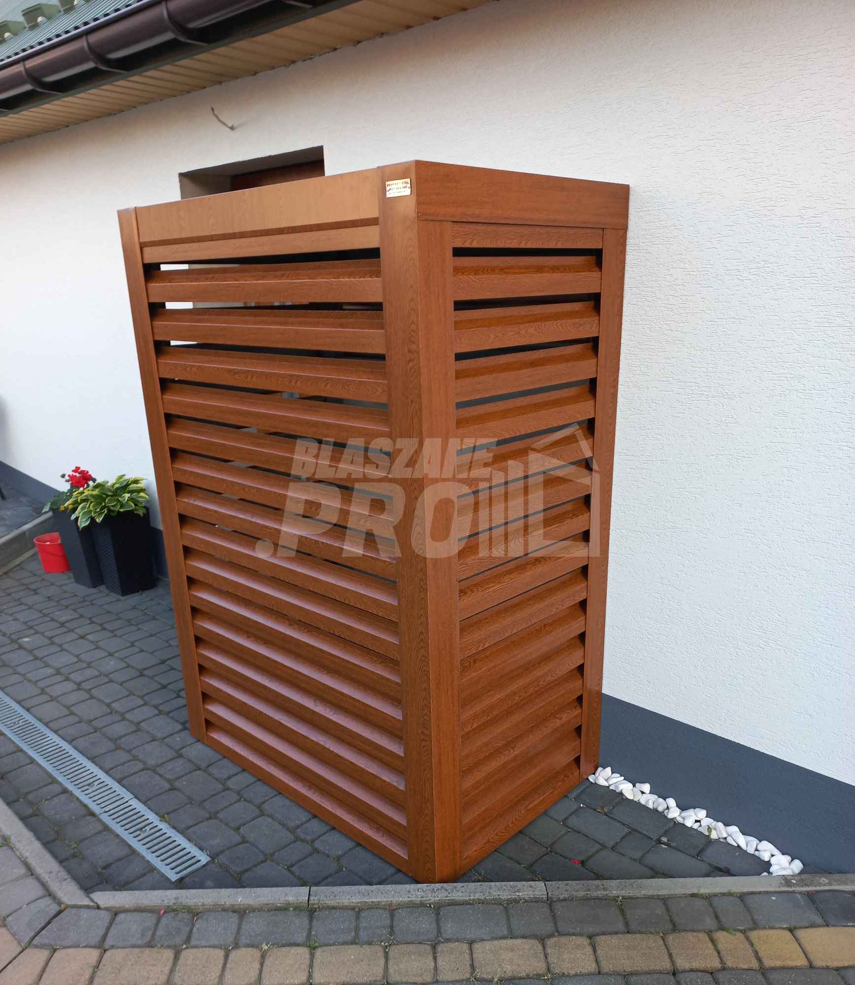 Osłona pompy ciepła 100x60x190 cm ciemny orzech GP328 Legnica - zdjęcie 4