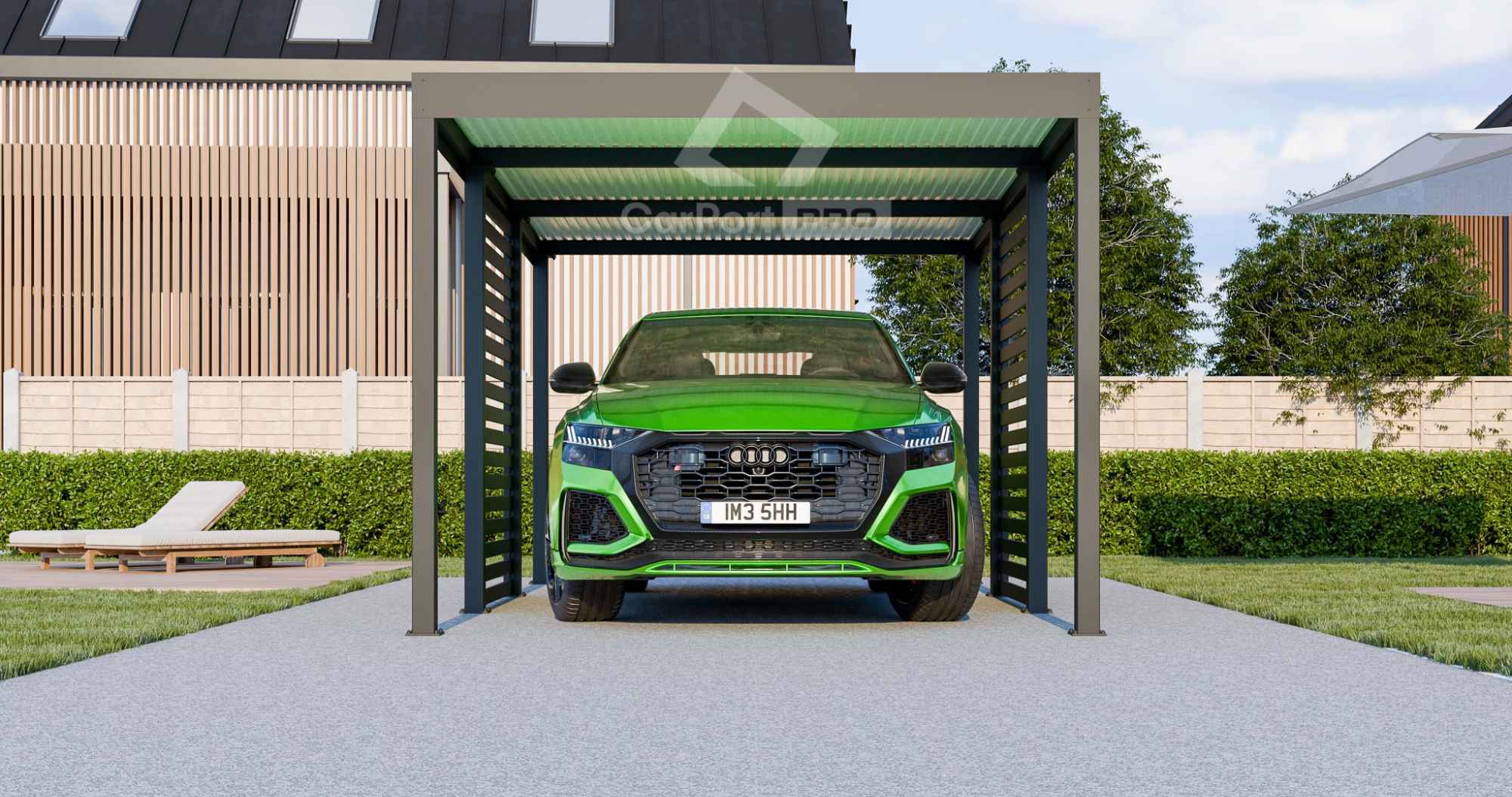 CarPort PREMIUM - wiata samochodowa 3x5 - antracyt - zabudowa  CP105 Koszalin - zdjęcie 4