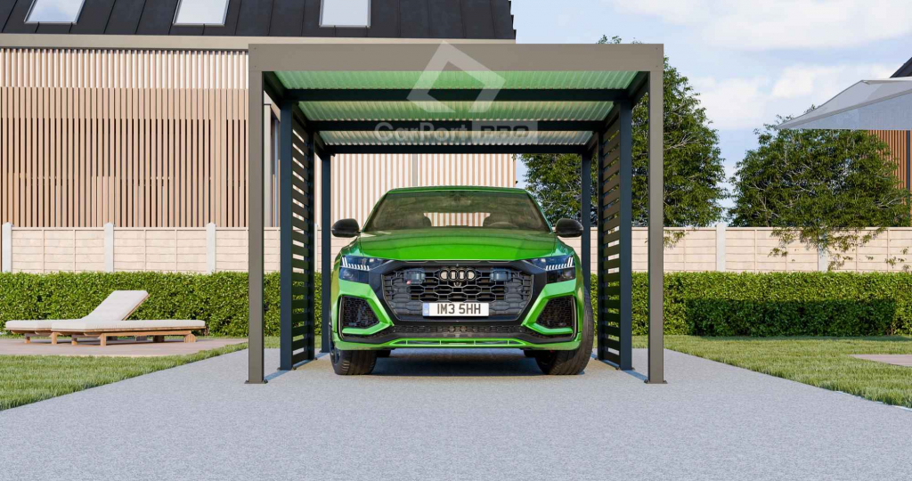 CarPort PREMIUM - wiata samochodowa 3x5 - antracyt - zabudowa  CP105 Koszalin - zdjęcie 4