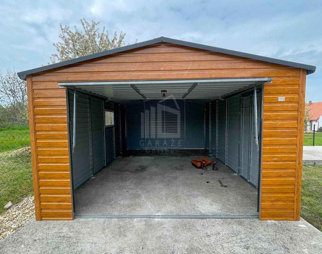 Garaż blaszany 5x6m brama uchylna drzwi okno dach rynny ID1244 Nysa - zdjęcie 3