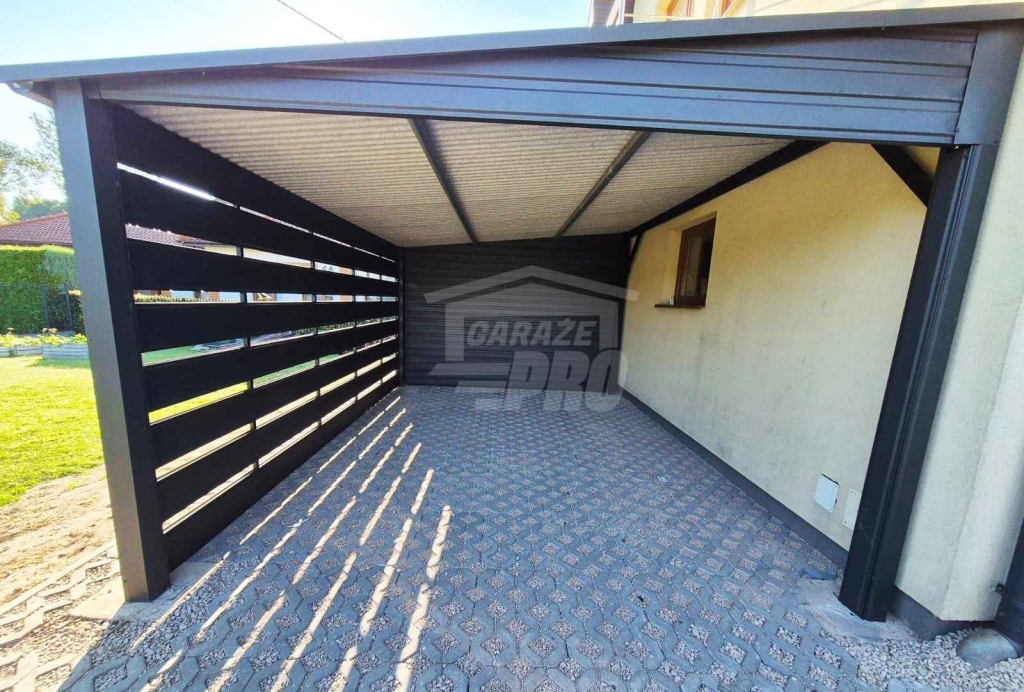 Schowek - domek ogrodowy 3x4 m + wiata 3x6 m drzwi dach rynny GP751 Sanok - zdjęcie 5
