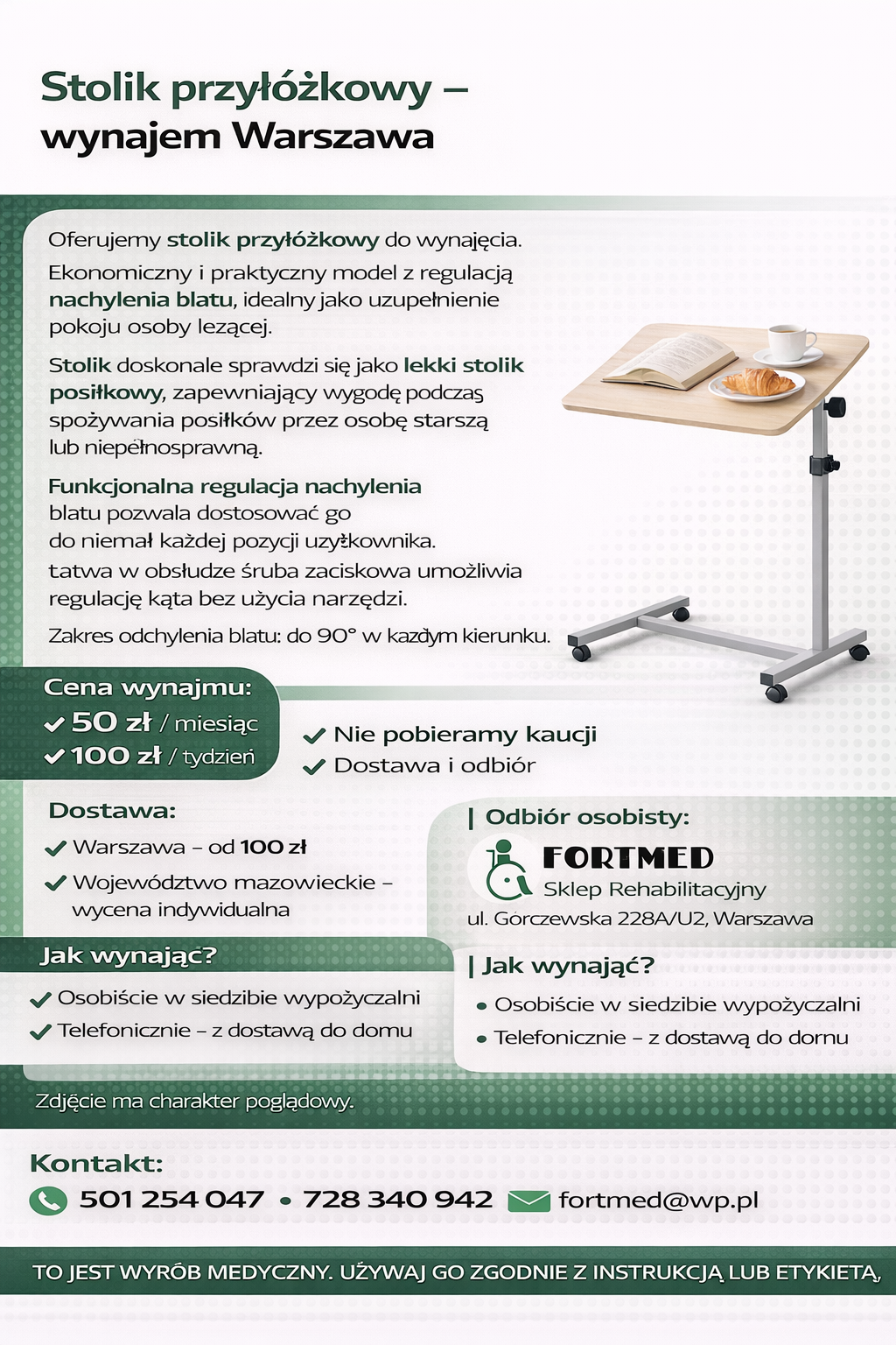 Stolik przyłóżkowy – wynajem Warszawa Bemowo - zdjęcie 1