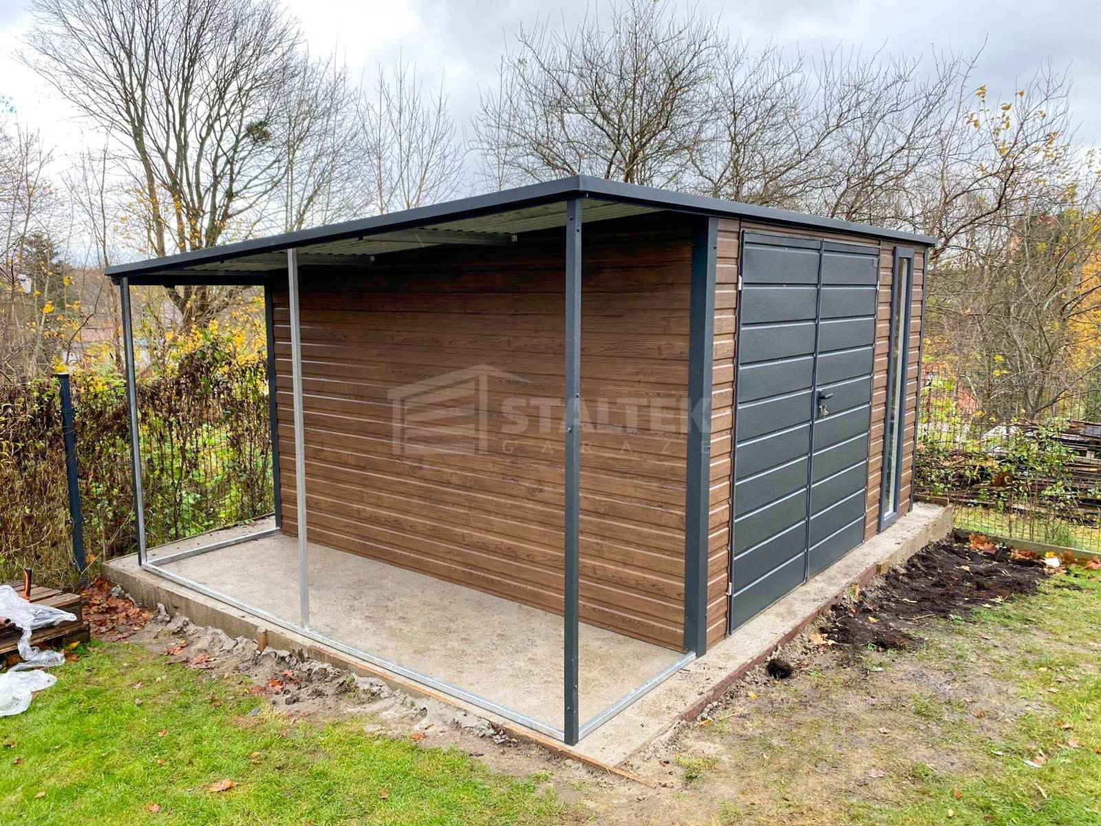 Domek ogrodowy - schowek 3,5x3,5m wiata 1x3,5m brama okno dach ST227 Wieliczka - zdjęcie 3