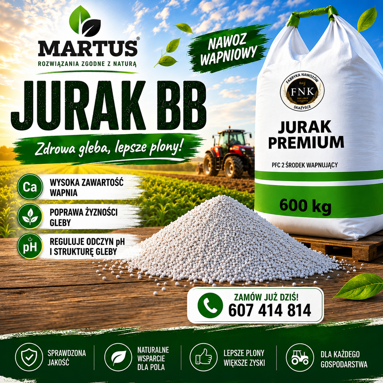 Wapno granulowane bez magnezu Jurak Premium Opoczno - zdjęcie 1