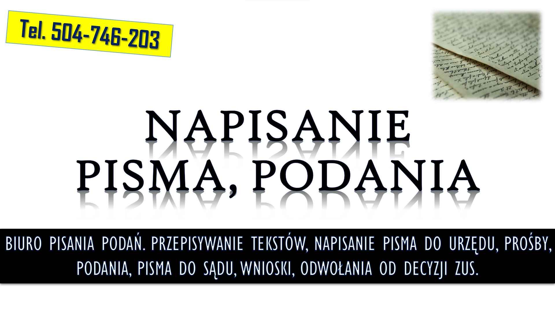 Przepisywanie tekstów z nagrań, pisma dokumentów. Biuro pisania podań Psie Pole - zdjęcie 4