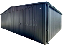 Garaż blaszany 8x6m - 2x brama uchylna dach drzwi rynny TS1324