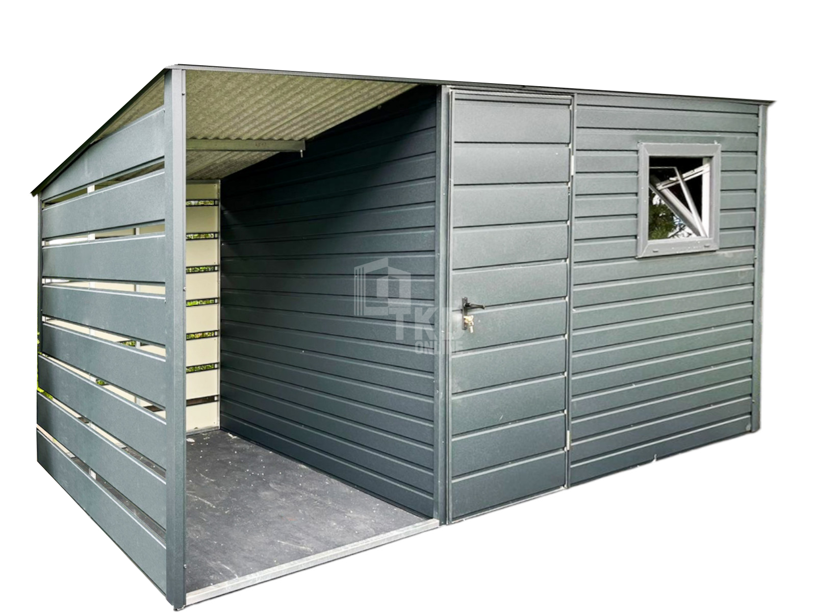 Schowek - Domek Ogrodowy 3x2,5m + wiata 1,5m Okno Drzwi Dach TKD272 Sanok - zdjęcie 1