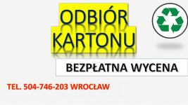 Odbiór, makulatury, kartonu, tel. 504-746-203, skup książek, Wrocław, Psie Pole - zdjęcie 1