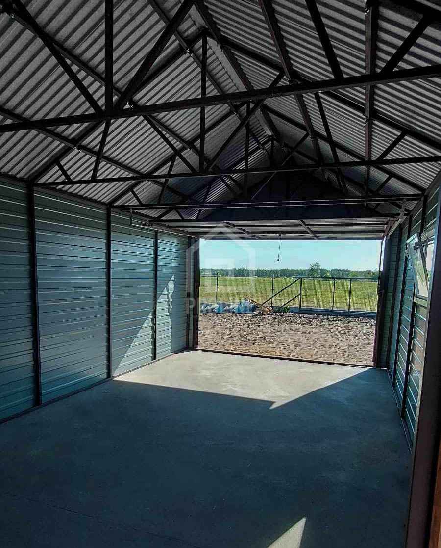 Garaż blaszany 3x5 - Brama uchyl drzwi okno  rynny dach dwuspad PLG122 Olsztyn - zdjęcie 7