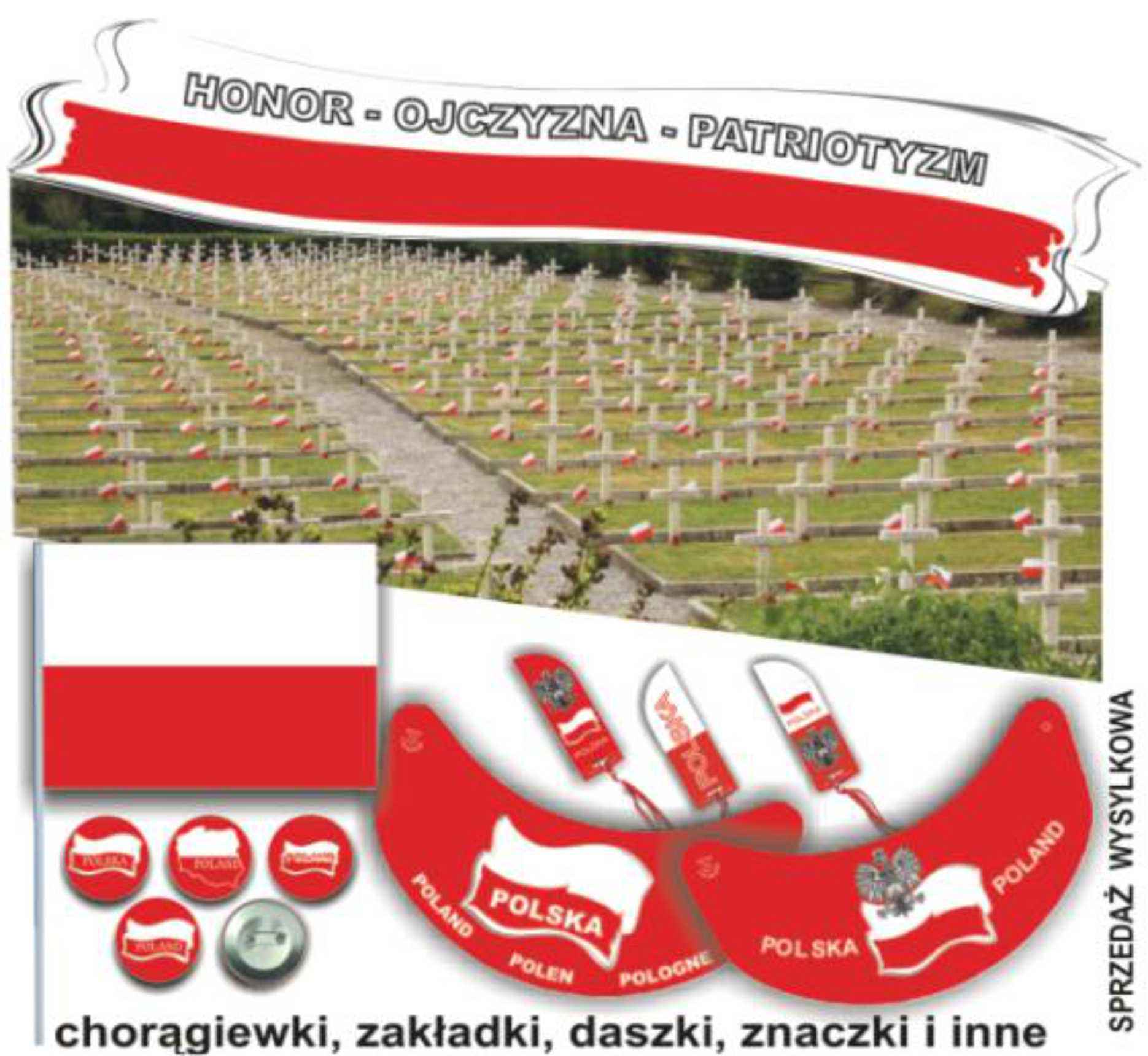 Chorągiewki Polskie , wszystko biało czerwone Grunwald - zdjęcie 3