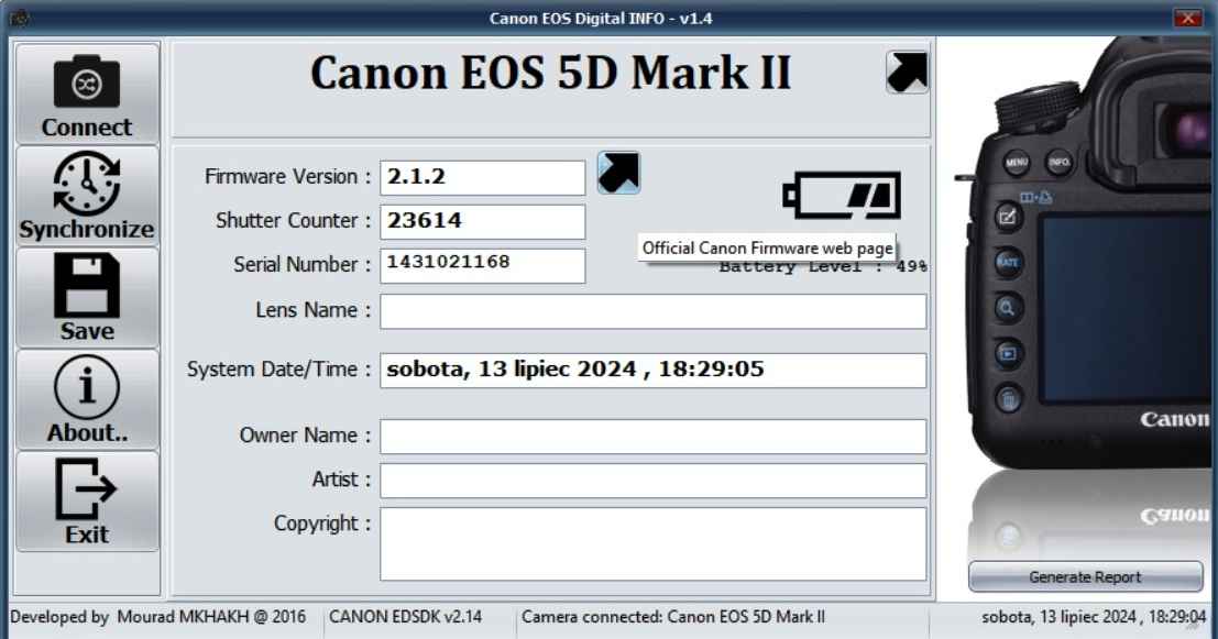 Canon EF 5D Mark II stan bardzo dobry  przebieg migawki tylko 23 650 Bałuty - zdjęcie 12