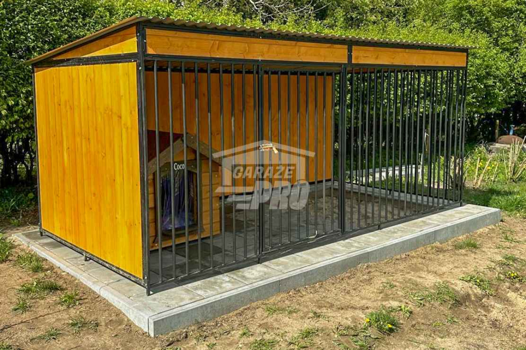 Kojec dla Psów 4x2m Wiatrołap - ściany zabudowane drewnem GP405 Opole - zdjęcie 2