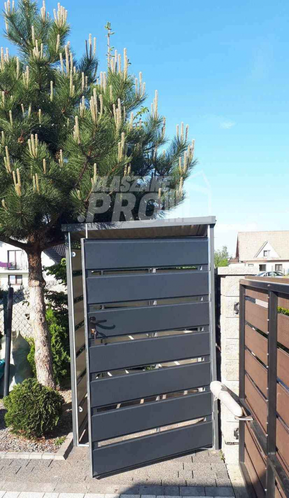 Wiata śmietnikowa spad tył 1x1,5m antracyt Schowek ogrodowy GP284 Łęczyca - zdjęcie 7