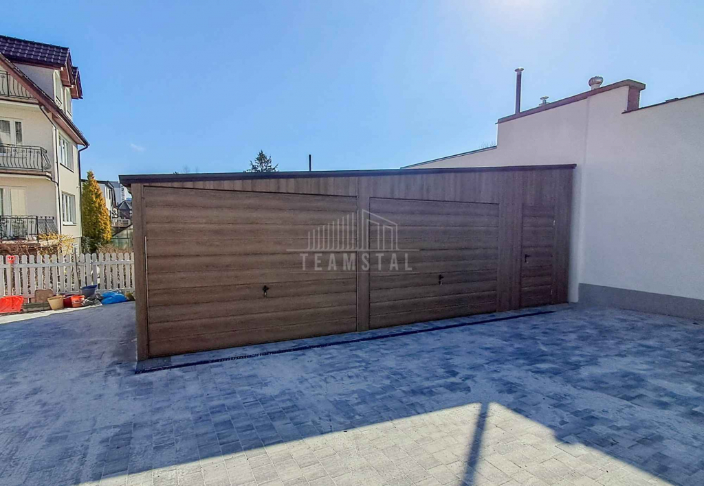 Garaż blaszany 8x6m 2x brama  okno drzwi drewnopodobny rynna TS1072 Psie Pole - zdjęcie 4