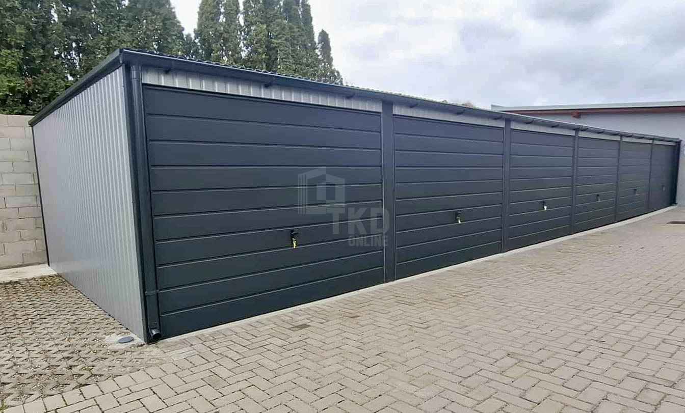Garaż blaszany 18x5 m - brama uchylna x6 dach  rynny TKD453 Ełk - zdjęcie 4