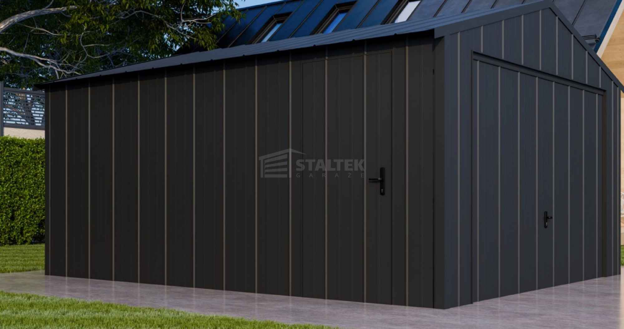 Garaż blaszany 4x5m - brama uchylna drzwi blacha na rąbek dach ST204 Chojnice - zdjęcie 6