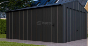 Garaż blaszany 4x5m - brama uchylna drzwi blacha na rąbek dach ST204 Chojnice - zdjęcie 6