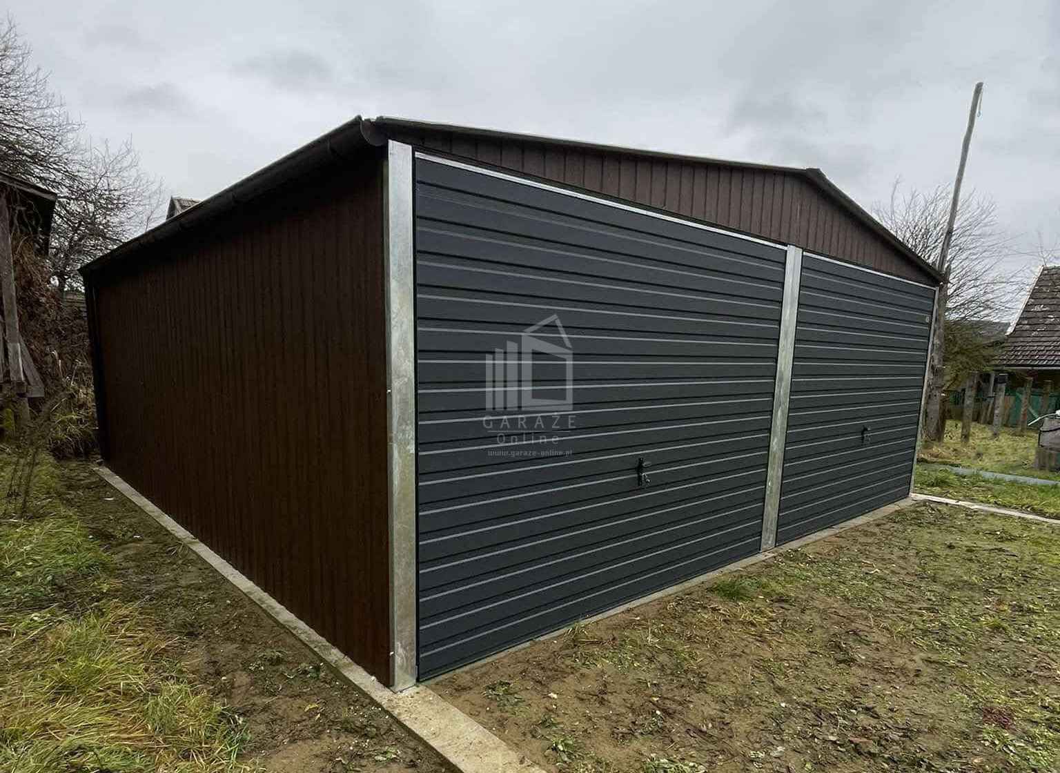 Garaż blaszany 6x5,8m 2x Brama uchylna  drewnopodobny rynny ID926 Katowice - zdjęcie 4