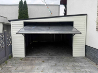 Blaszany Garaż 4x5m Biały RAL + Grafit, Dach Spad na bok Brama uchylna