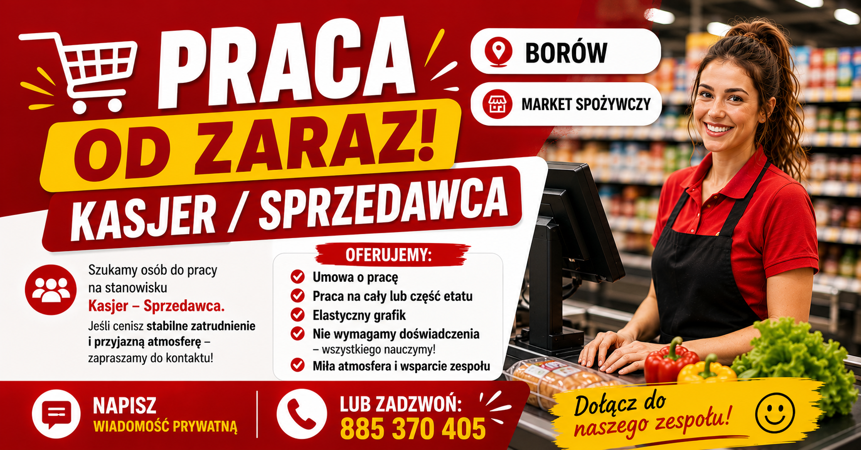 Kasjer - Sprzedawca (k/m/x) Borów Borów - zdjęcie 1