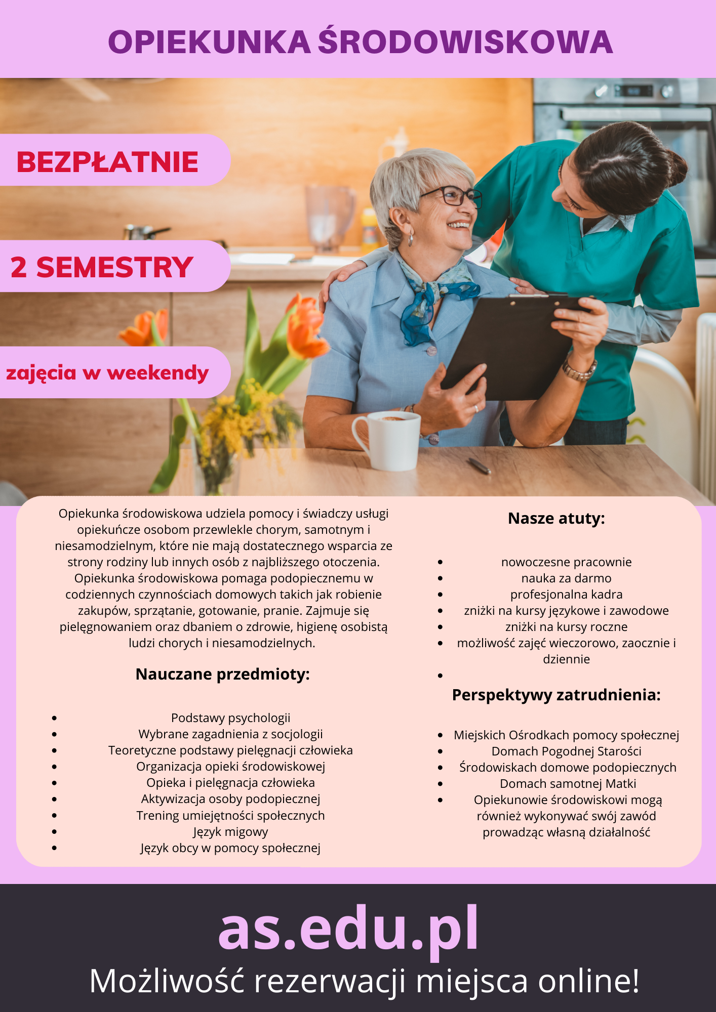 OPIEKUNKA ŚRODOWISKOWA - ZAPRASZAMY! Suwałki - zdjęcie 1