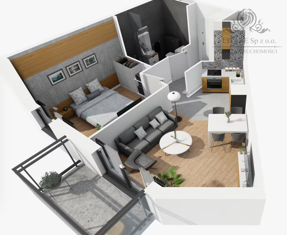 Piękne mieszkanie 2pok. o pow 38,20m2 z balkonem/ Partynice Braterska Wrocław - zdjęcie 9