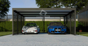 CarPort PREMIUM - wiata samochodowa 6x5,7 - antracyt - zabudowa  CP110 Iława - zdjęcie 3