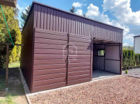 Hala Garaż blaszany 6x6 - 2x Brama - okno  dach w tył PLG107 Siedlce - zdjęcie 5