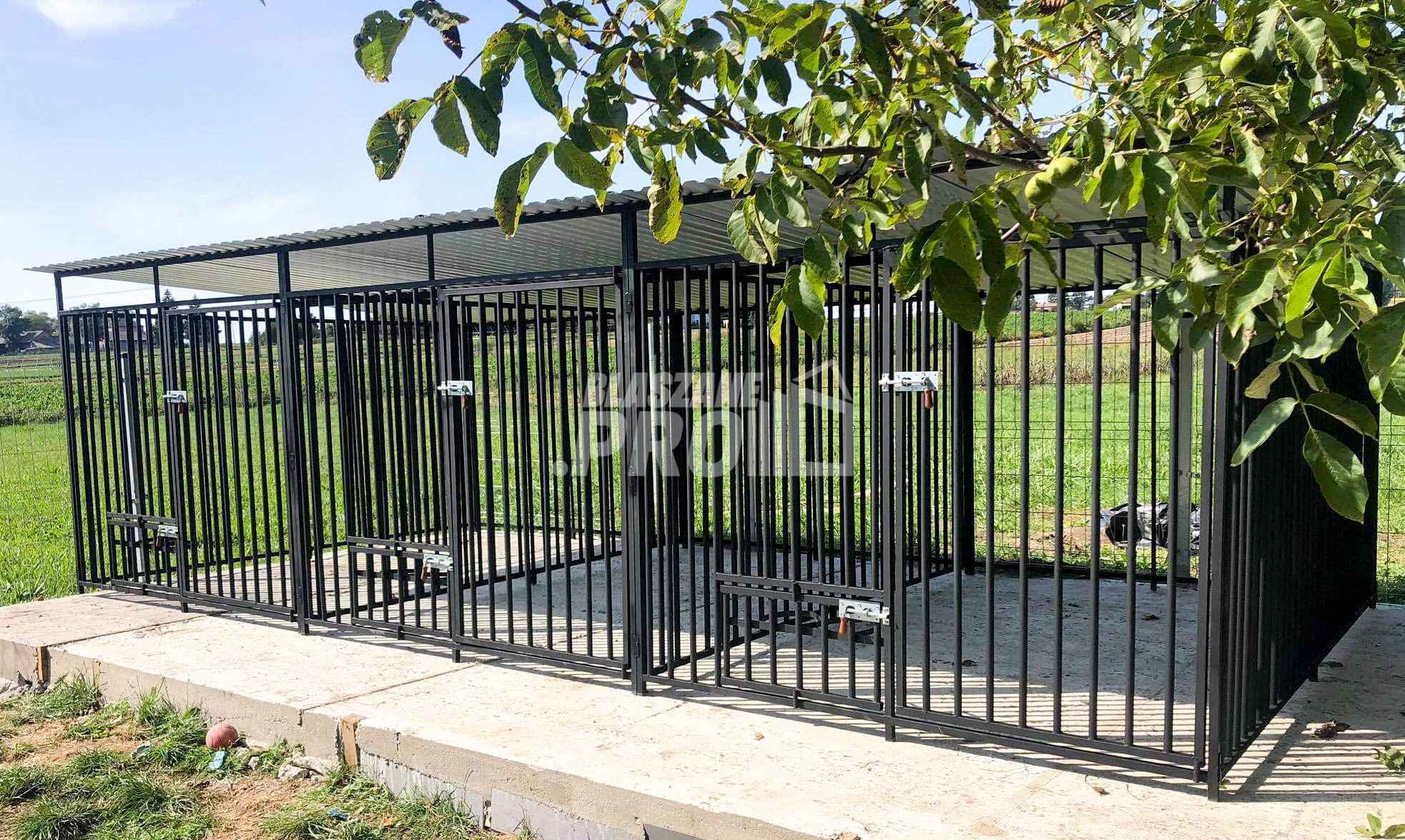 Kojec dla Psa 3w1 6x2m Klatka XXL 3 stanowiska Uchwyty na miski GP174 Nowogród - zdjęcie 4