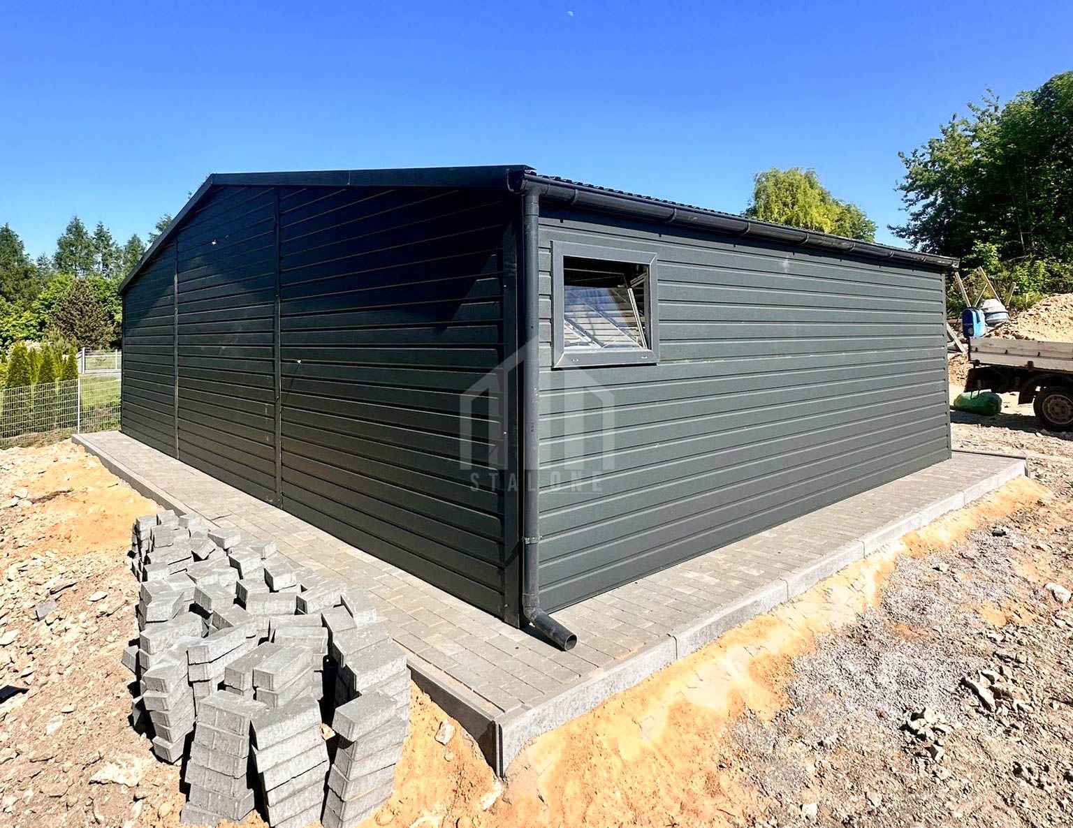 Garaż blaszany 9x5 - 3x brama uchylna - 2x okno - drzwi - rynny SO143 Szczecinek - zdjęcie 3