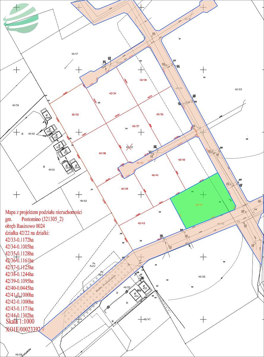 Uzbrojona działka 1302m2 budowlana pod lasem Rusin Rusinowo - zdjęcie 5