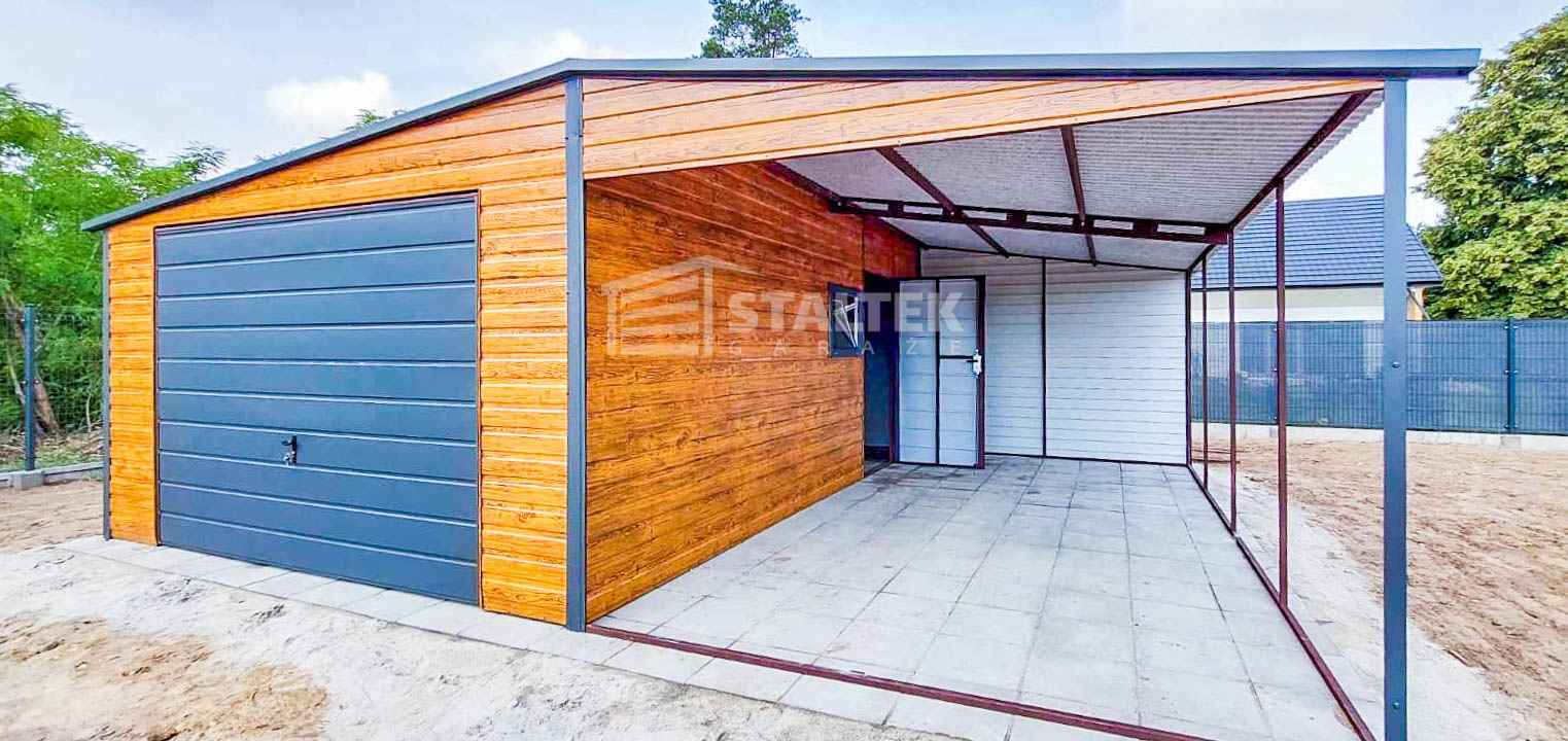 Garaż Blaszany 4x6m + Wiata 4x6m Brama Okno Drzwi dach ST136 Drawsko Pomorskie - zdjęcie 3