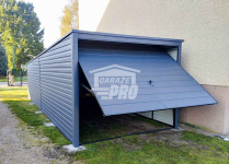 Garaż blaszany 3x8m Brama uchylna Antracyt Dach spad w tył GP224 Żnin - zdjęcie 2