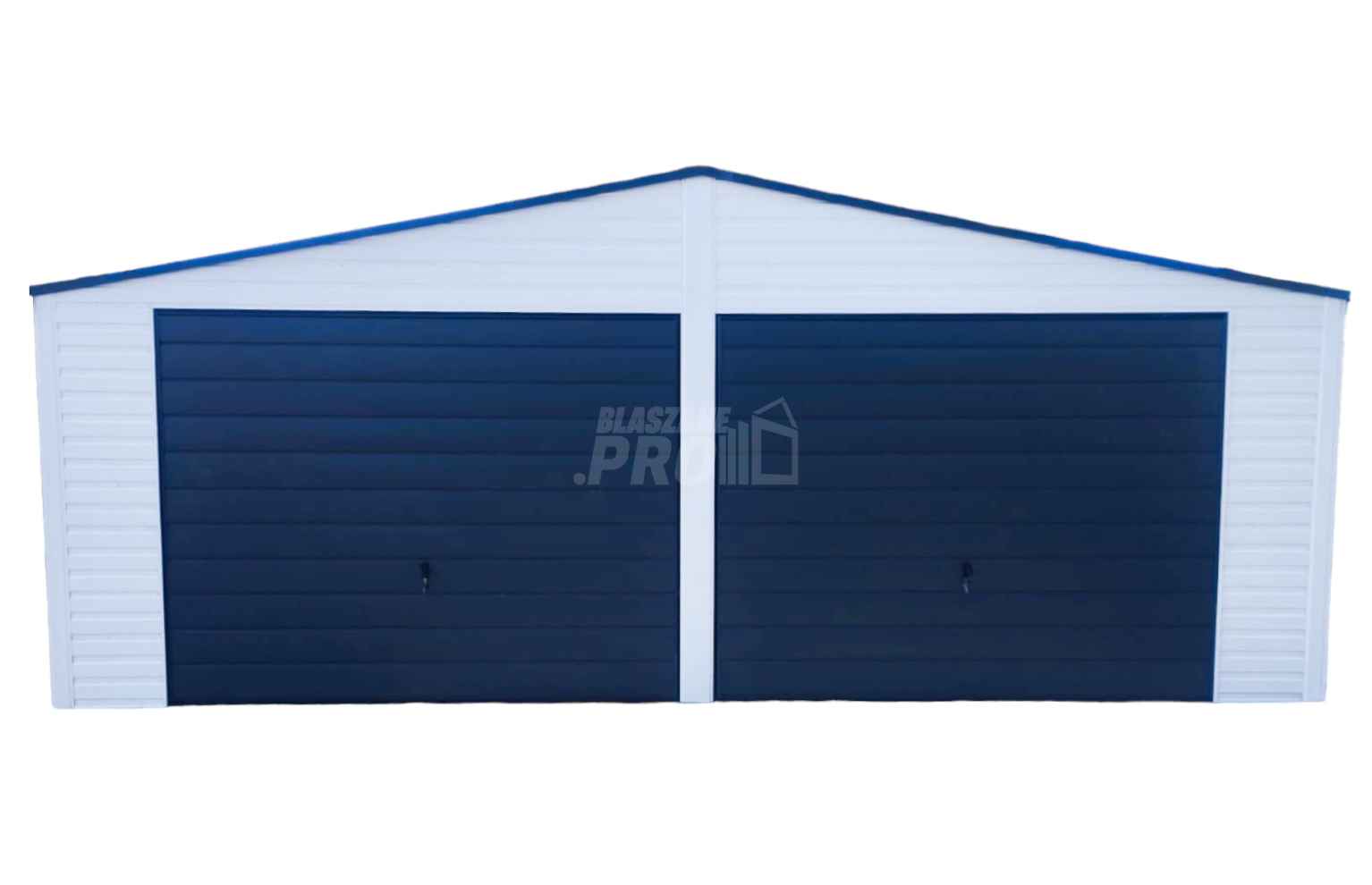 Garaż blaszany 7x6  biały 2x brama uchylna   Dach dwuspadowy  GP196 Radom - zdjęcie 1