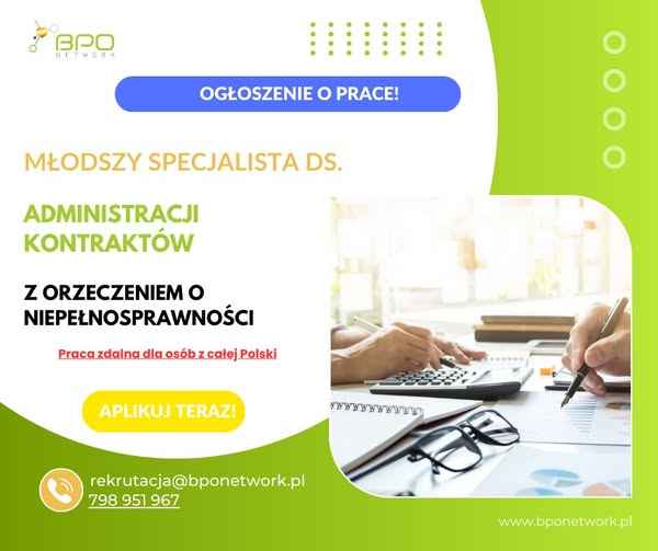 Młodszy Specjalista ds. Administracji Kontraktów z orzeczeniem zdalna Nowa Huta - zdjęcie 1