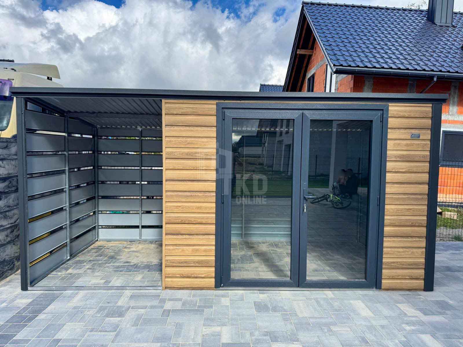 Schowek - domek ogrodowy 3,5x2m - wiata 2m drzwi PCV   TKD412 Wągrowiec - zdjęcie 2