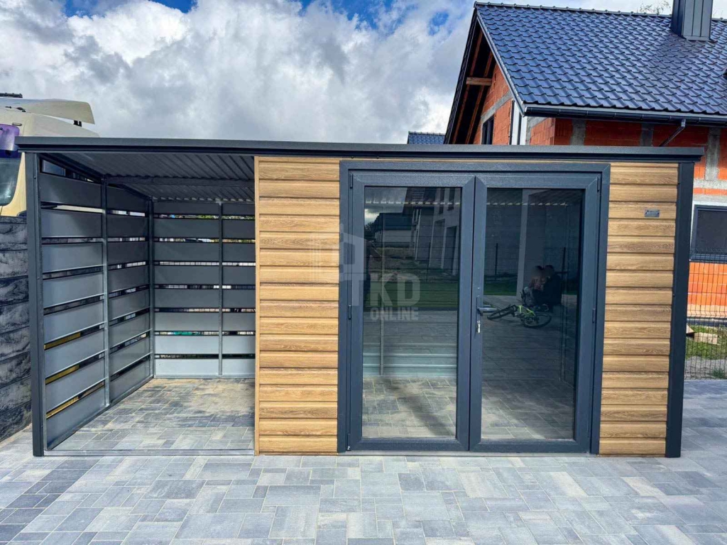 Schowek - domek ogrodowy 3,5x2m - wiata 2m drzwi PCV   TKD412 Wągrowiec - zdjęcie 2