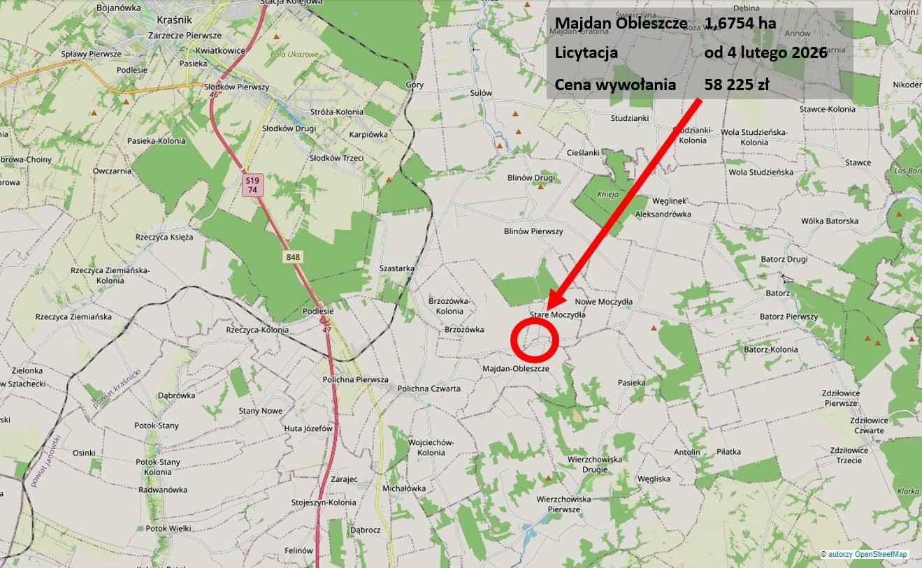 Rolna, dostęp do drogi, licytacja komornicza Majdan-Obleszcze - zdjęcie 2