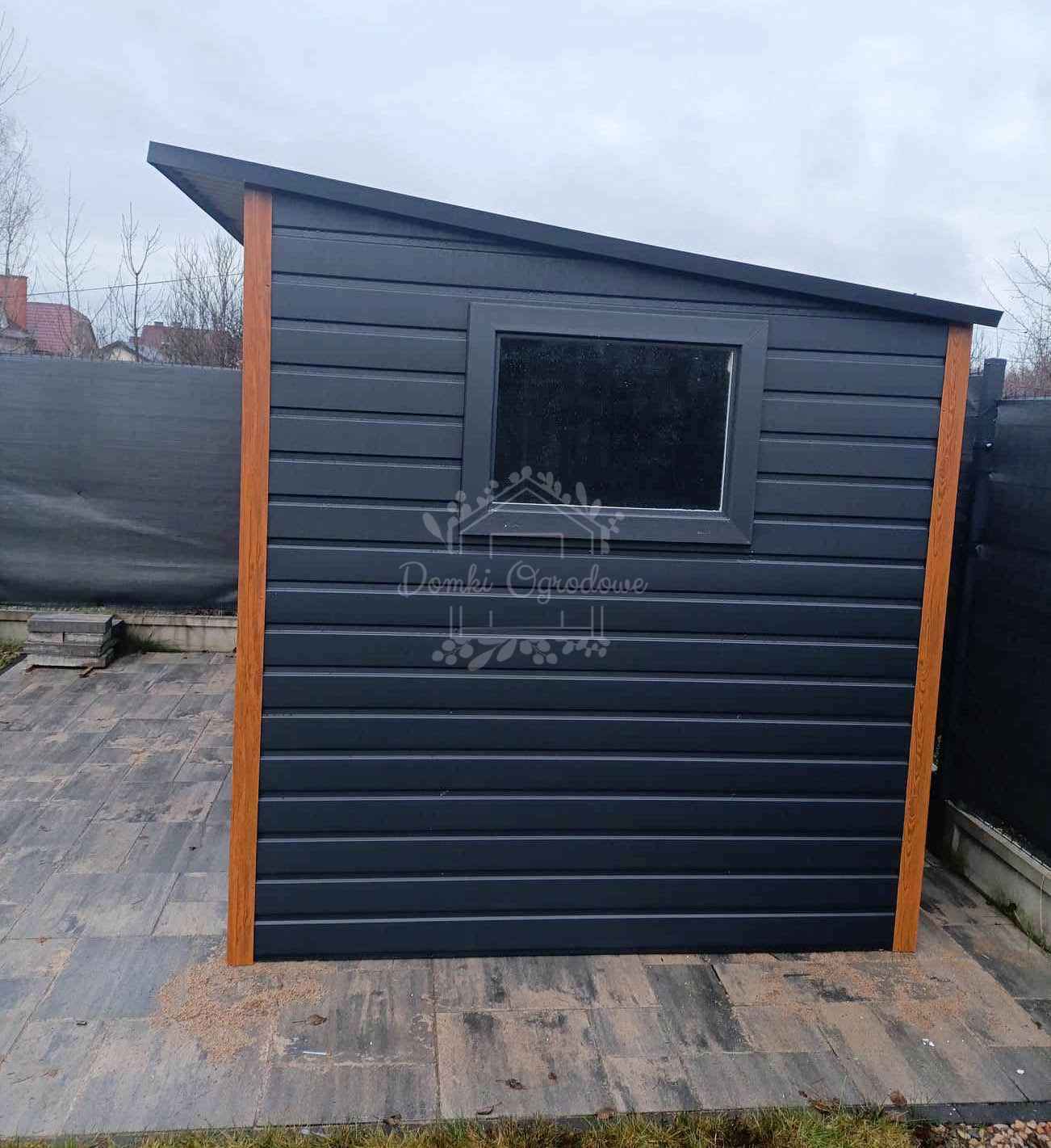 Schowek - domek ogrodowy 2x2m + wiata 1m okno - antracyt  ID895 Elbląg - zdjęcie 2