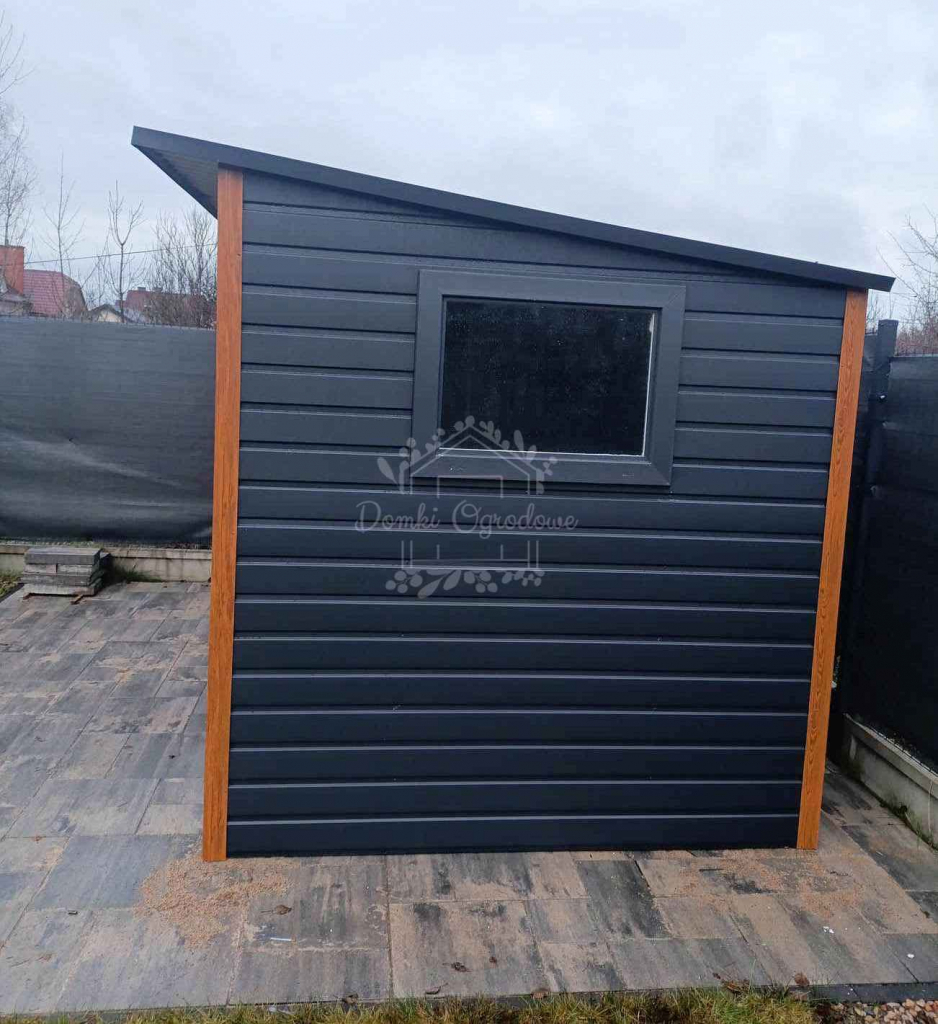 Schowek - domek ogrodowy 2x2m + wiata 1m okno - antracyt  ID895 Elbląg - zdjęcie 2