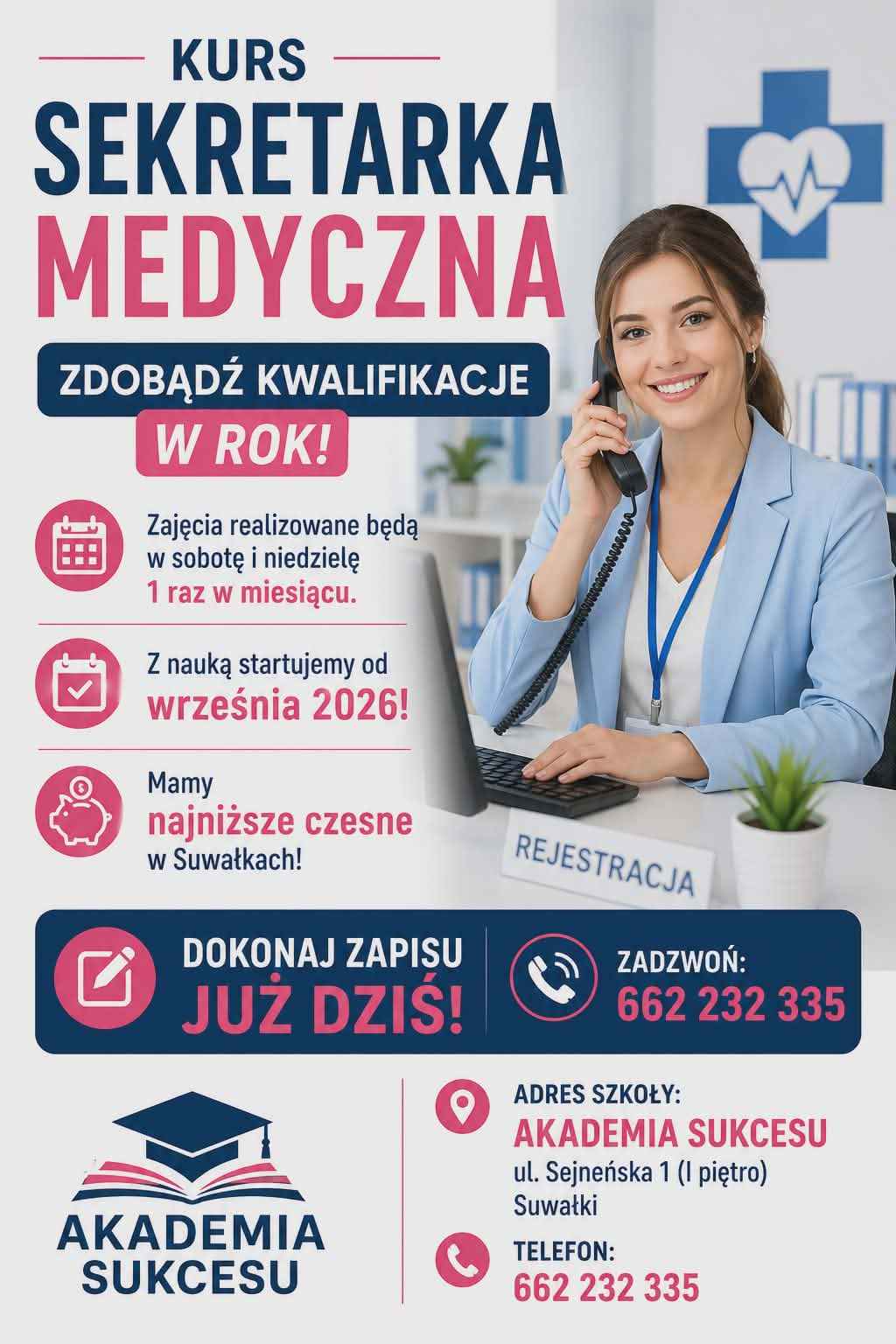SEKRETARKA MEDYCZNA - KURS ROCZNY! Suwałki - zdjęcie 1