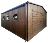 Garaż blaszany 5x6 m - brama drzwi 5x okno rynny dach TS1309