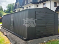 Garaż blaszany 4,5x8 m - brama dwuskrzydłowa - drzwi - dach GP764 Lubartów - zdjęcie 2