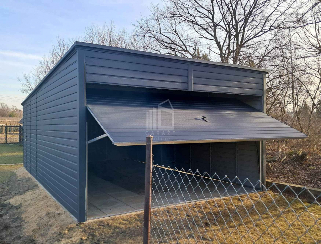 Garaż blaszany 3,5x7m - Brama uchylna - drzwi dach spad w tył ID977 Nowy Sącz - zdjęcie 2