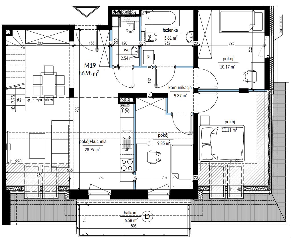 4 pokojowe mieszkanie z balkonem Wrocław - zdjęcie 3