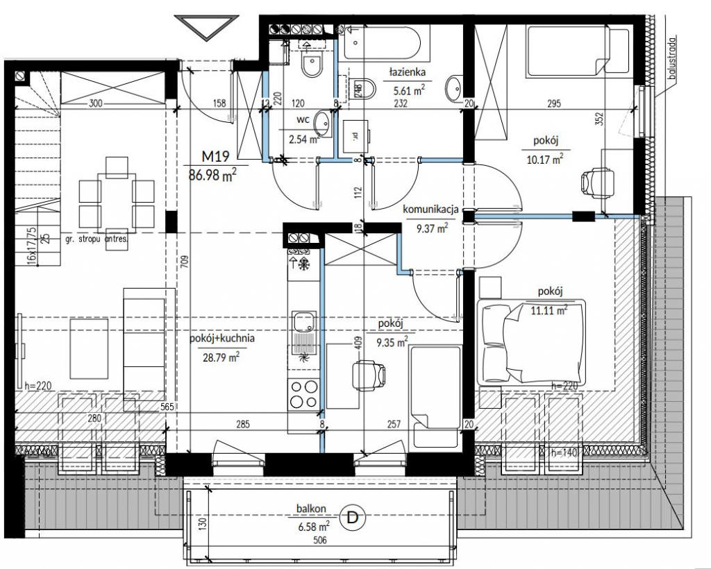 4 pokojowe mieszkanie z balkonem Wrocław - zdjęcie 3