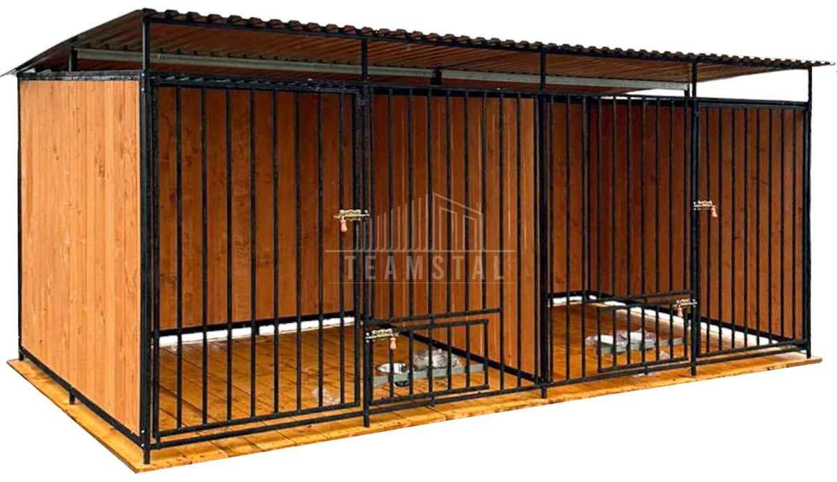 Kojec dla psów 4x2m drewniana podłoga - uchwyt na miski TS1140 Płock - zdjęcie 1