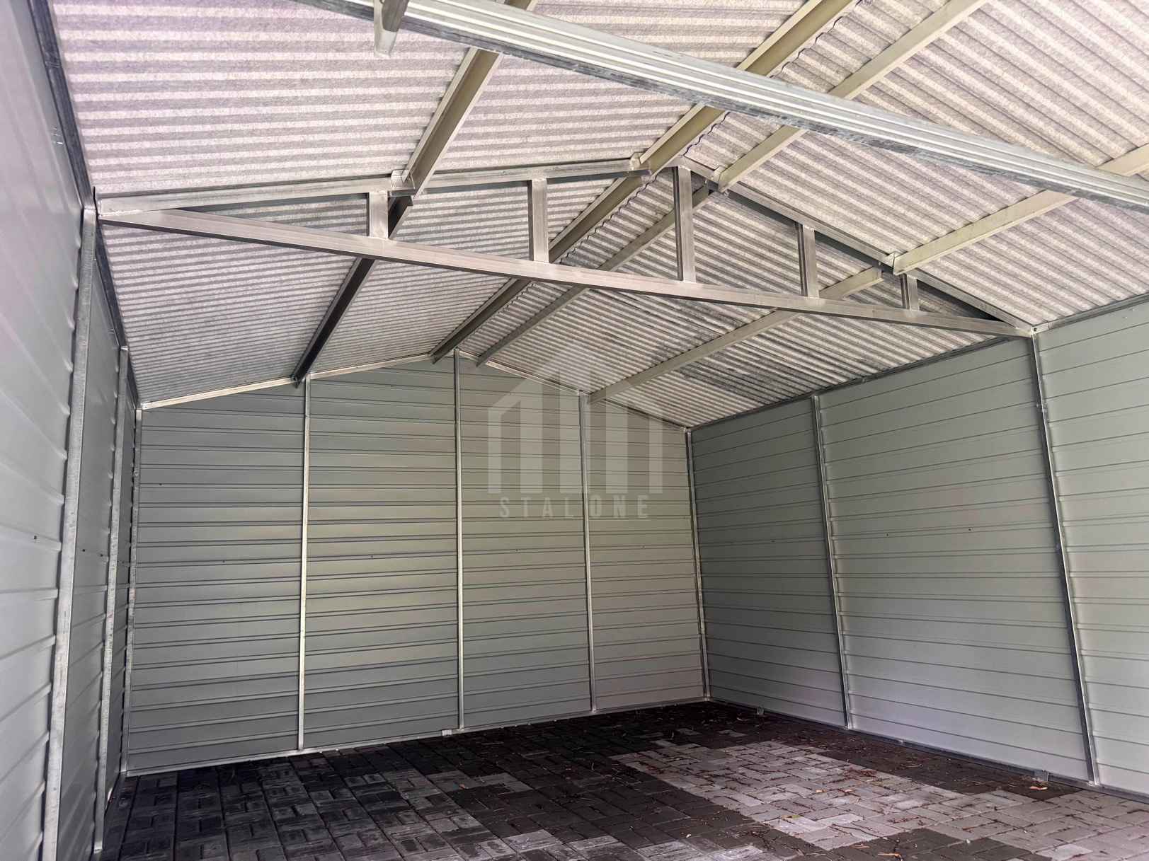 Garaż blaszany 5x6 m brama uchylna drzwi  dach rynny SO212 Żary - zdjęcie 3